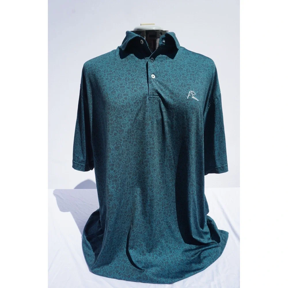 Rhoback Men's XXL Polo, The Jawn, Midnight Green - Picture 6 of 6